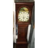Antique mahogany long case clock. Dial signed Robert Currer of Falkirk. Sub seconds and date wheel