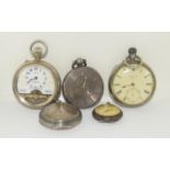 Five Pocket Watches, three of which are silver by J W Benson Russells, John Harrison, Darlington and