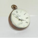 A brass and glass ball shaped desk clock.