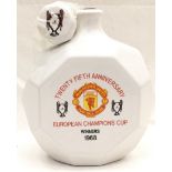 Limited Edition Manchester United Scotch Whisky flask celebrating the 25th anniversary of winning