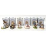 Royal Albert Beatrix Potter boxed figurines to include: Mr Benjamin Bunny and Peter Rabbit, Mr