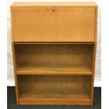 Odhams light oak bureau with fitted inside and key 100x75x25cm