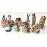 Royal Albert/Beswick unboxed figurines to include: Poorly Peter Rabbit, Jemima Puddleduck, Mrs Tiggy