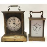2 brass cased carriage clocks a local Dorchester R and L Burgess the other a musical chimer