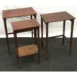 Waring & Gillow nest of mahogany side tables with makers badge largest measuring 61x48x33cm.