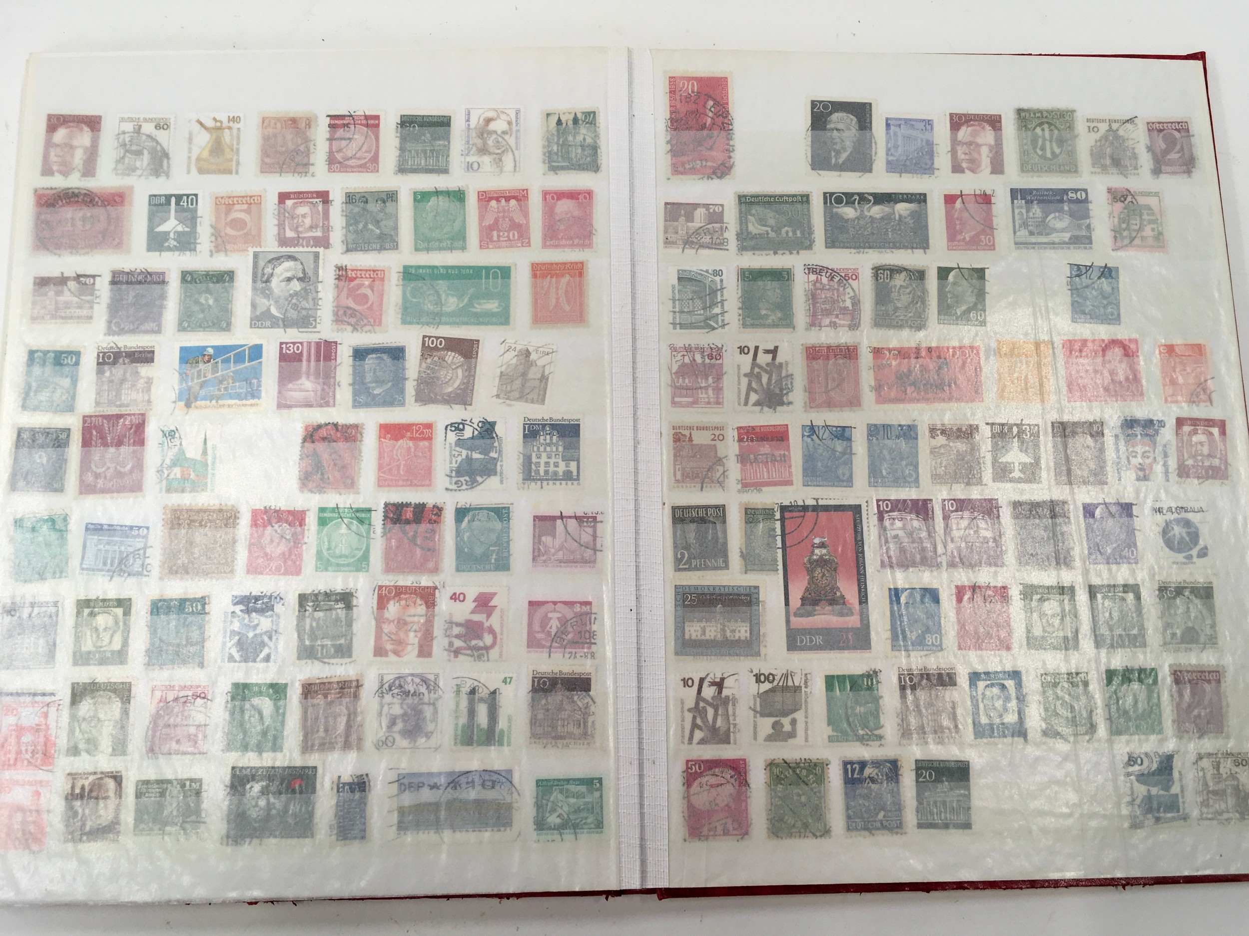 Red album containing German stamps. - Image 6 of 9