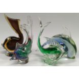 4 x Murano glass fish