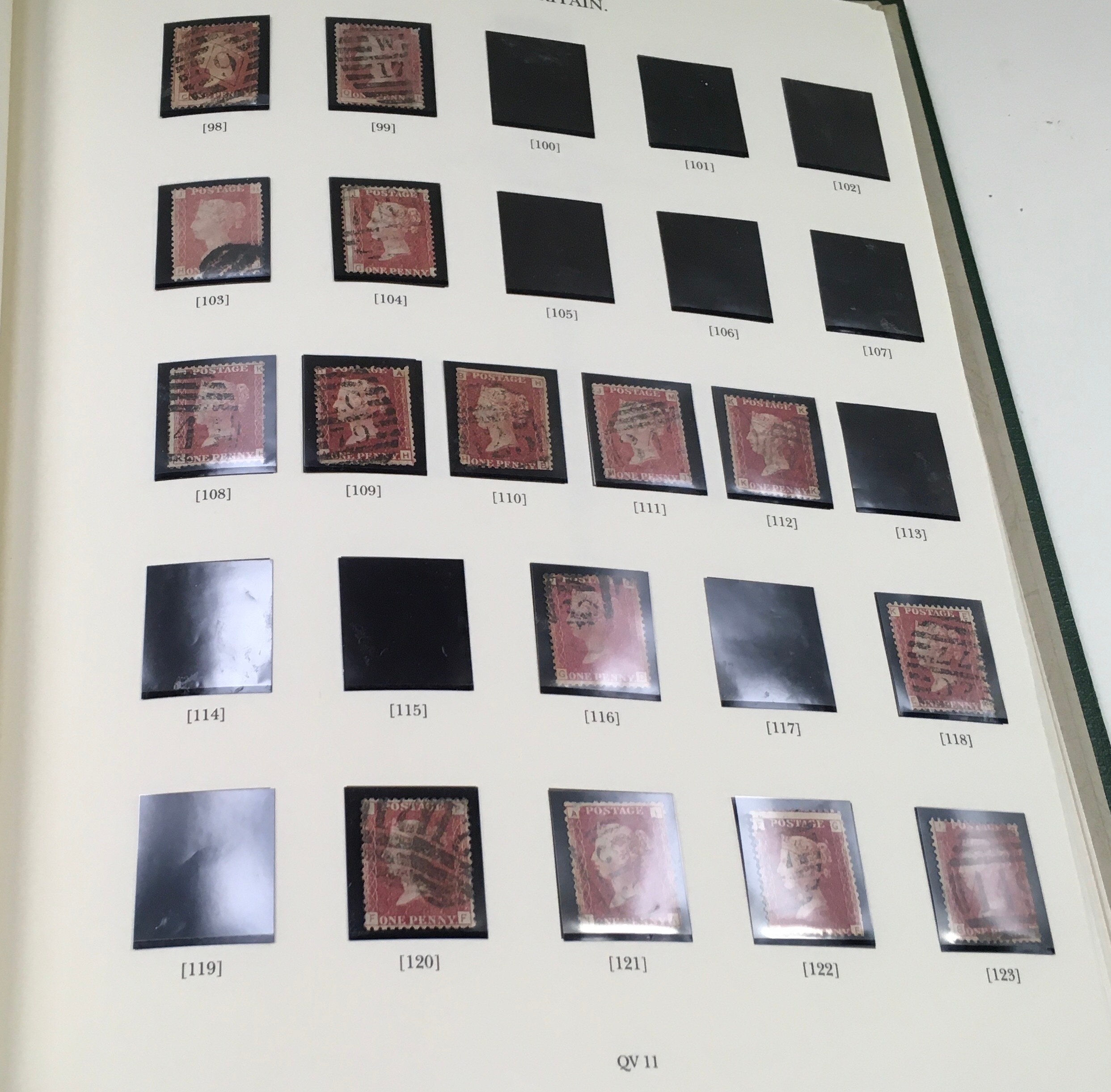 Green Windsor GB stamp album containing 122 Penny Reds (121 different plates) - Image 2 of 7