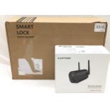 Smart lock door lock c/w Kamtron security camera model ref ZS-GX6S, both boxed.