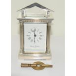 Charles Frodsham solid silver carriage clock, No 7 of 750 made for Queen Elizabeth' 40th