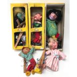 Collection of five Pelham Puppets to include three with original boxes.