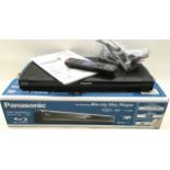 Panasonic Blu-Ray disc player model ref DMP-BD45EB-K. Boxed with remote, cables and user guide.