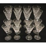 Waterford Crystal set of eight wine glasses together with a set of eight Waterford Crystal liqueur