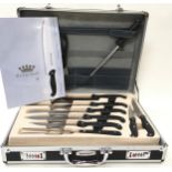 Quality Berghaus 24 piece knife set housed in a combination lock aluminium briefcase