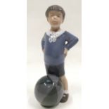 Royal Copenhagen figure "Young Boy with Beachball" 18cm tall