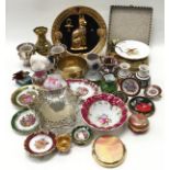 Interesting mixed curio's and items to include Limoges, Royal Worcester Silver plate etc