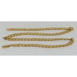 9ct gold flat link neck chain 50cm long 17gm