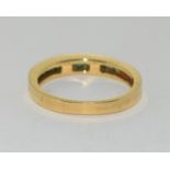 18ct gold ladies emerald and diamond half eternity ring size M ref 947963