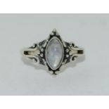 A 925 silver and Moonstone ring Size T