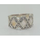 Silver and MOP ring size N