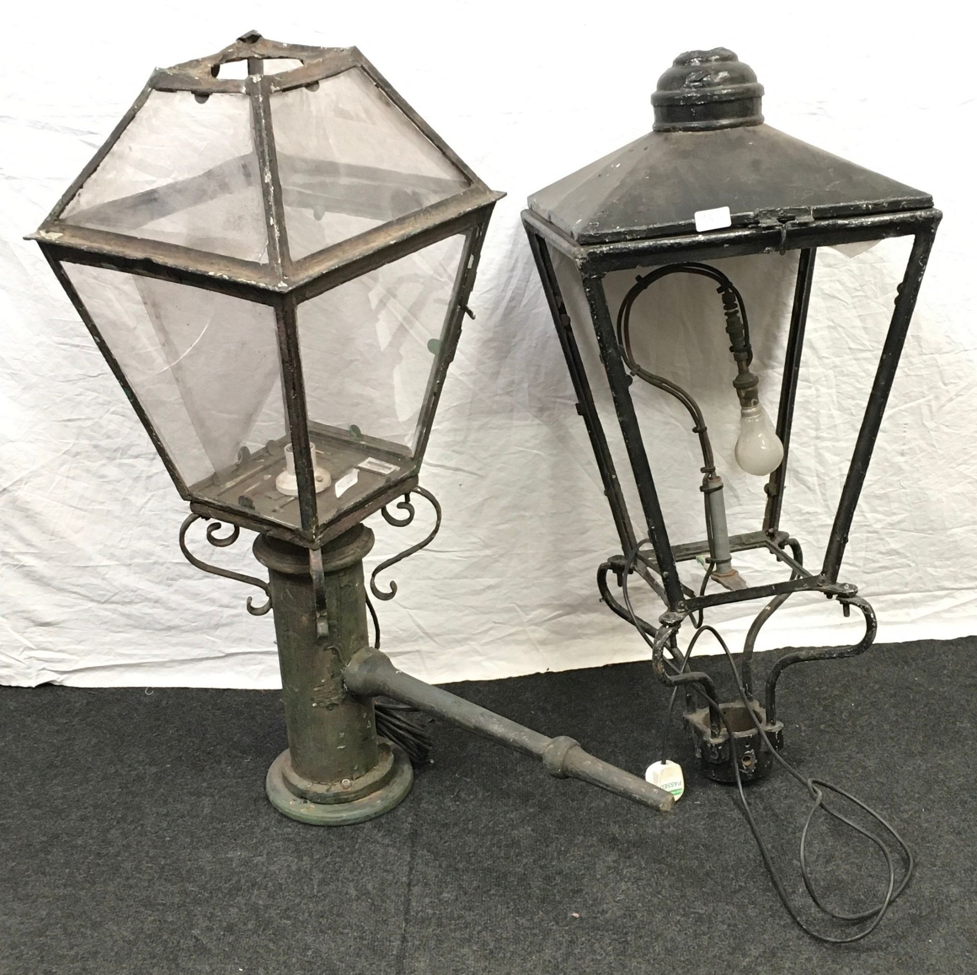 Two Vintage Lantern/street lamps converted to electricity