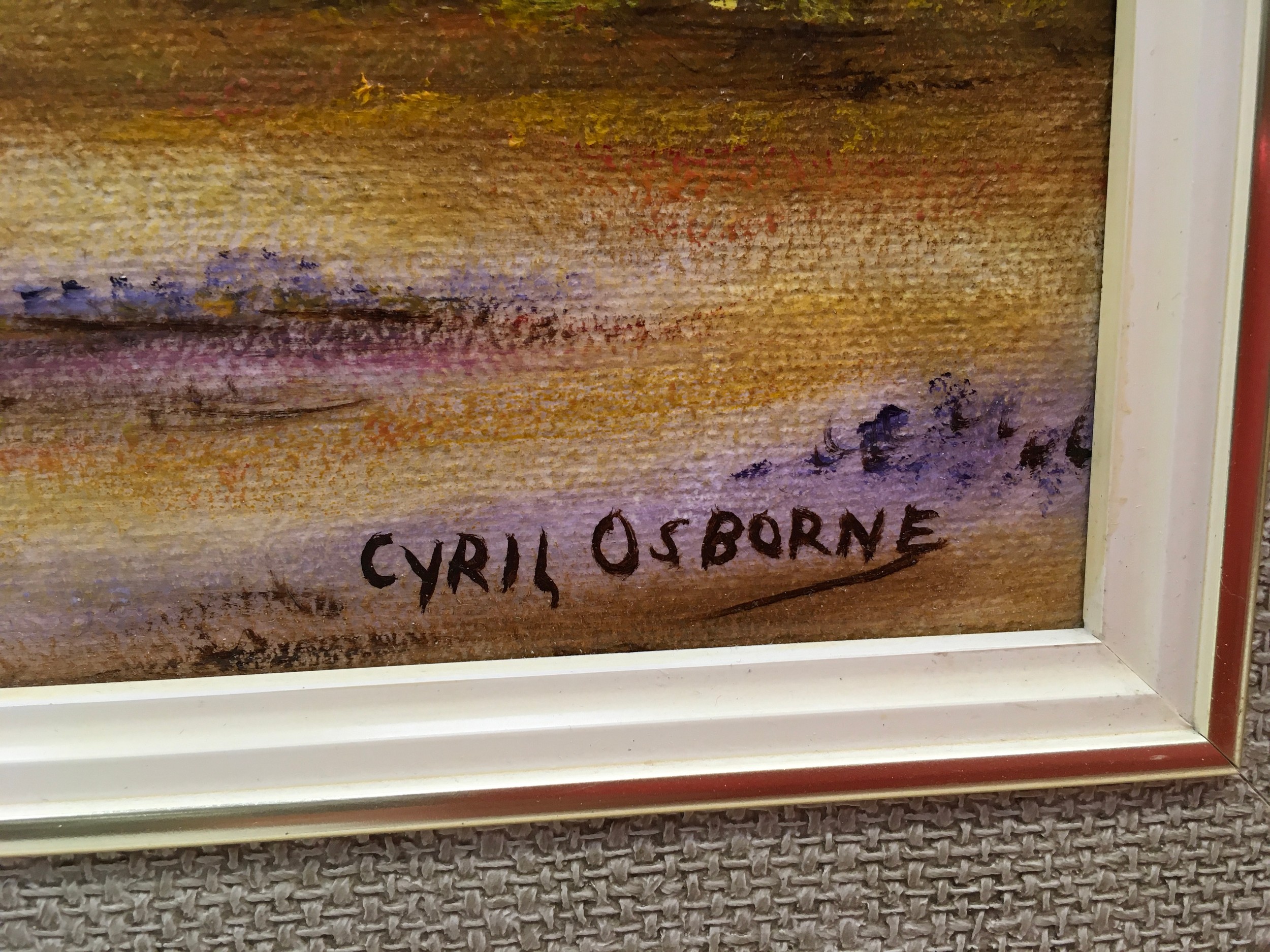 Cyril Osborne: Local artist framed oil on board of Bolderwood at The New Forest with signature to - Image 2 of 3