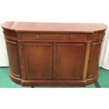 Mahogany breakfront sideboard with central double cupboard, further cupboards to either side and