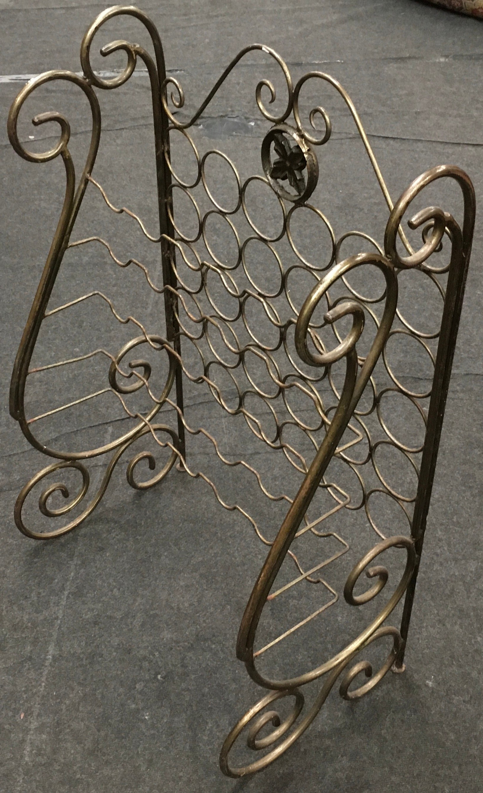 large ornate cast metal wine rack for holding up to 30 bottles - Image 2 of 3