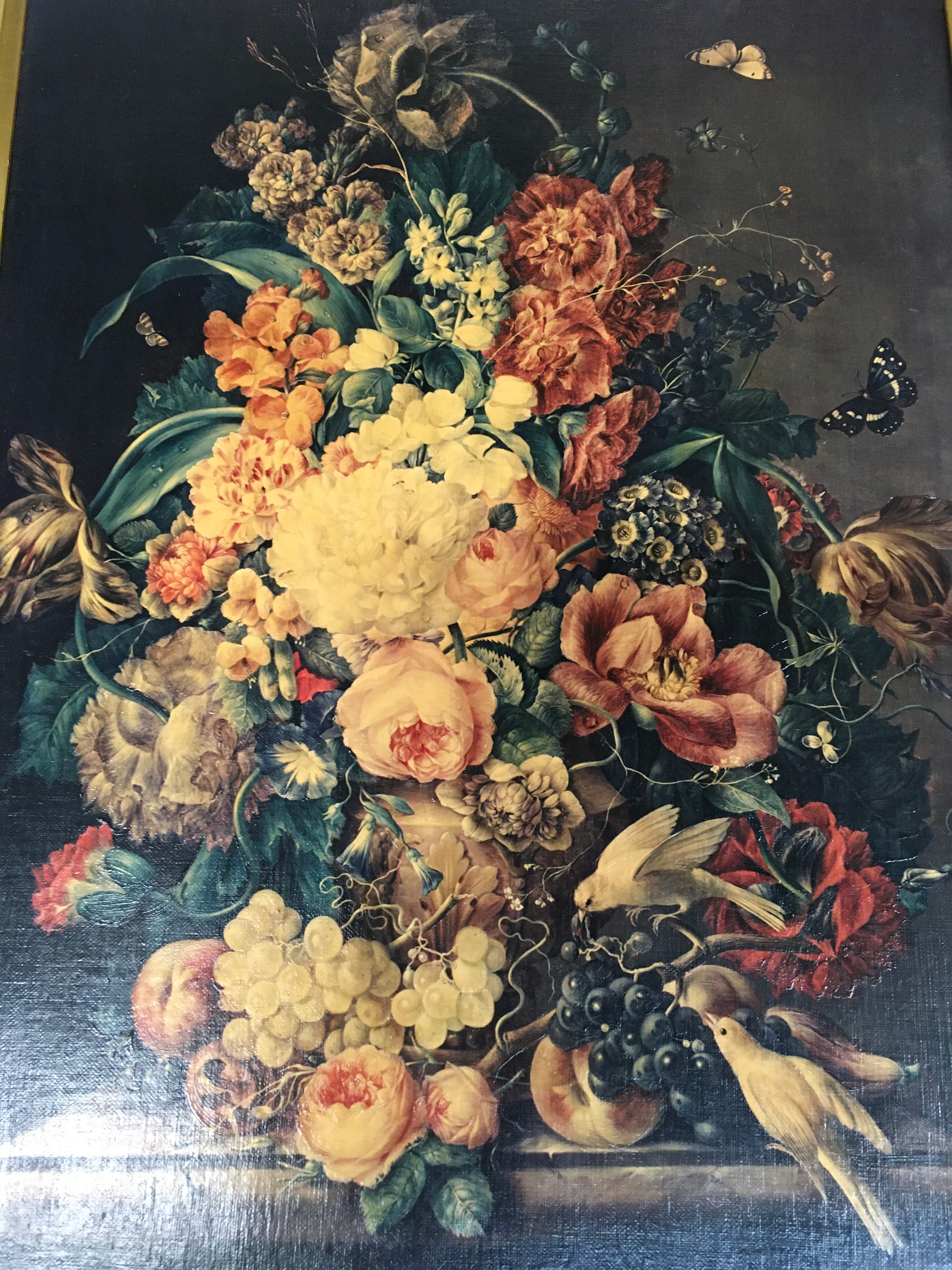 Gilt framed oil on canvas painting "Flowerpiece" by Petter (1791-1866) 61x74cm. - Image 2 of 4