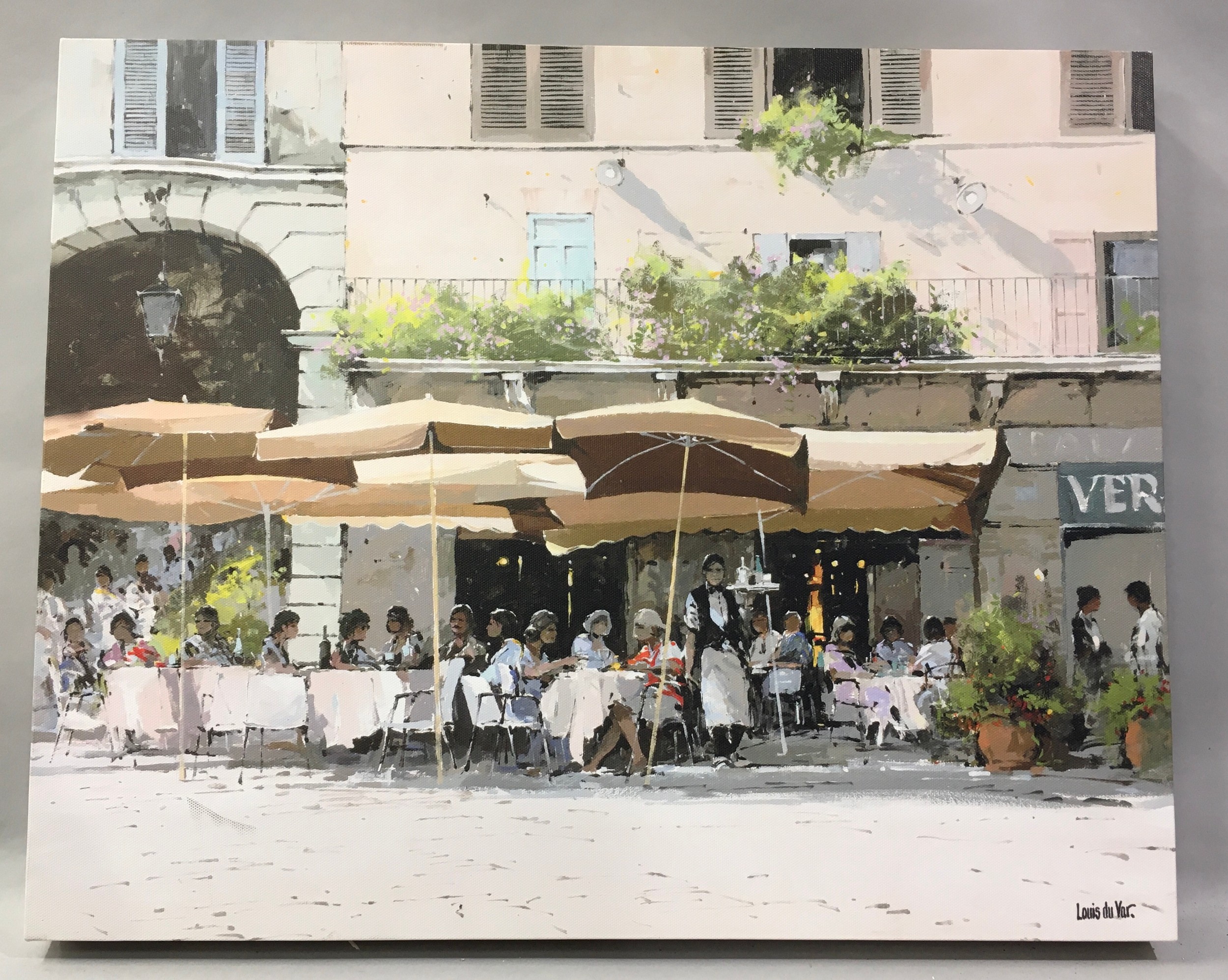 Print on canvas, Cafe Italiano by Louis Du Var. 19.5" x 16"