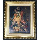 Gilt framed oil on canvas painting "Flowerpiece" by Petter (1791-1866) 61x74cm.