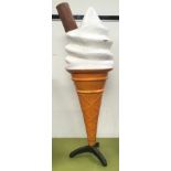 Mr Softy fibreglass ice cream cone with flake. 120cm tall