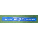 1930s Players Weights Cigarette enamel advertising sign 123x13x3cm