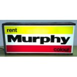 A 1960's shop sign for Rent Murphy Colour/Bush, all original lights up.