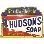 Hudsons soap enamel sign 48x36cm.