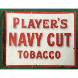 Original vintage enamel double sided sign advertising Players Navy Cut Tobacco and Navy Cut