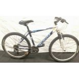 A Hardrock Specialized blue and white bike, 24 gears, frame size 17.5"/45cm