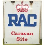 RAC Caravan Site enamel sign. 65x50cm