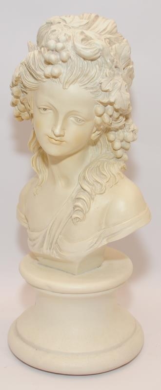 Pair of decorative resin busts in a classical style. 32cms tall - Image 2 of 4