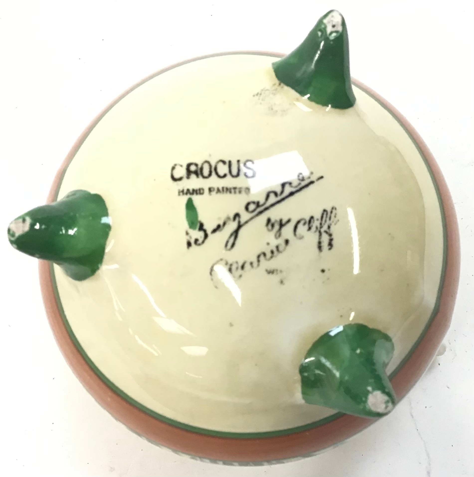 Clarice Cliff crocus pattern sugar bowl. - Image 4 of 4