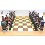 American Historical figures large scale chess set complete with board.