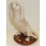 Large Cobridge Stoneware figure of a cat 'Kerfuffle' 32cm tall