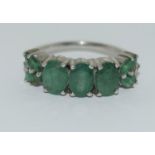 Emerald silver ring, Size O