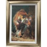 Collectible Rolf Harris limited edition canvas print 'Tiger Out of the Jungle'. number 194/195. With