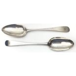 Pair silver H/M serving spoons