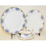 Royal Albert Moonlight Rose Large 35cm charger, 35cm oval platter and gravy boat with stand