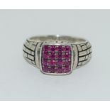 Ruby silver 925 ring Size N