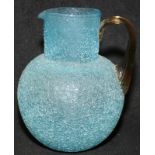 Vintage Harrach Bohemian overshot crackle glass water jug 20cm tall