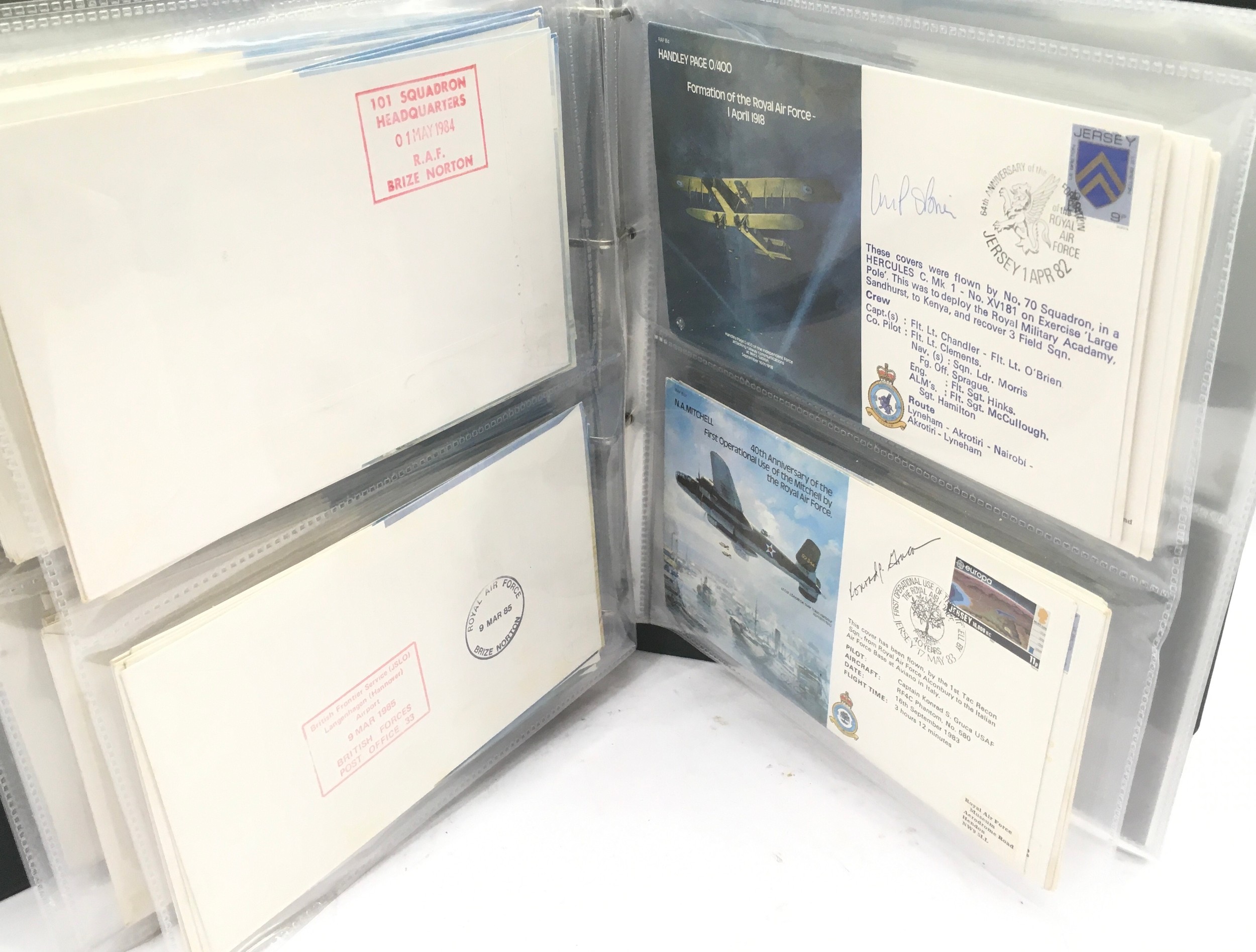 Large collection of Jersey First Day Covers all with an RAF theme, many signed by the pilots - Image 4 of 5