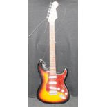 Fender Squire Stratocaster electric guitar in tobacco finish with red marble scratchplate